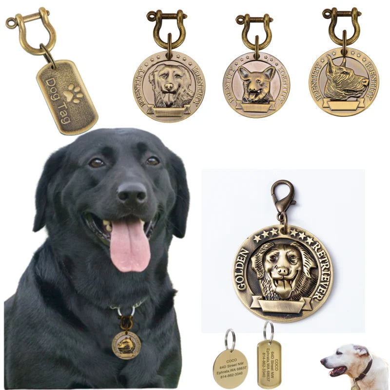 Médaille Personnalisée Gravée pour Chien Nom & Numéro de Téléphone