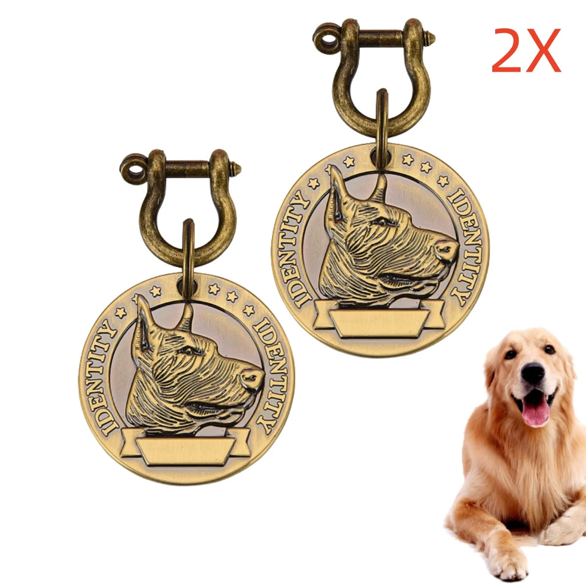 Médaille Personnalisée Gravée pour Chien Nom & Numéro de Téléphone