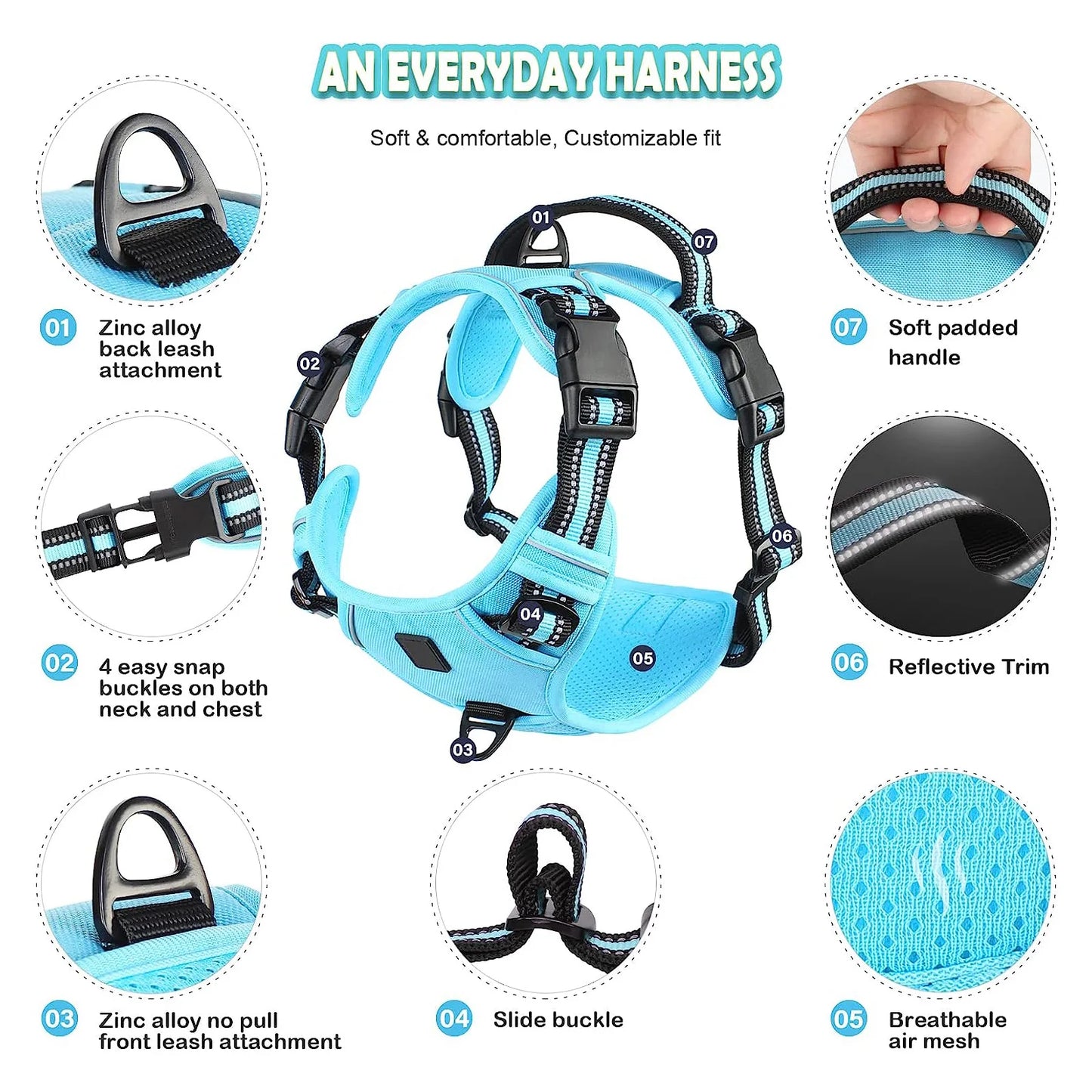 Harnais Anti-Traction Ergonomique pour Chien — Confort & Sécurité Maximale
